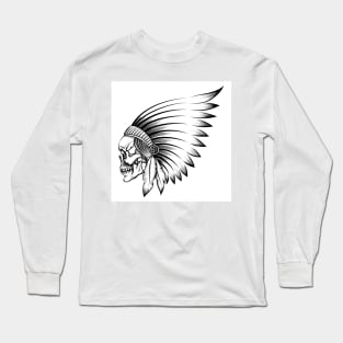 Indian Skull Emblem Long Sleeve T-Shirt